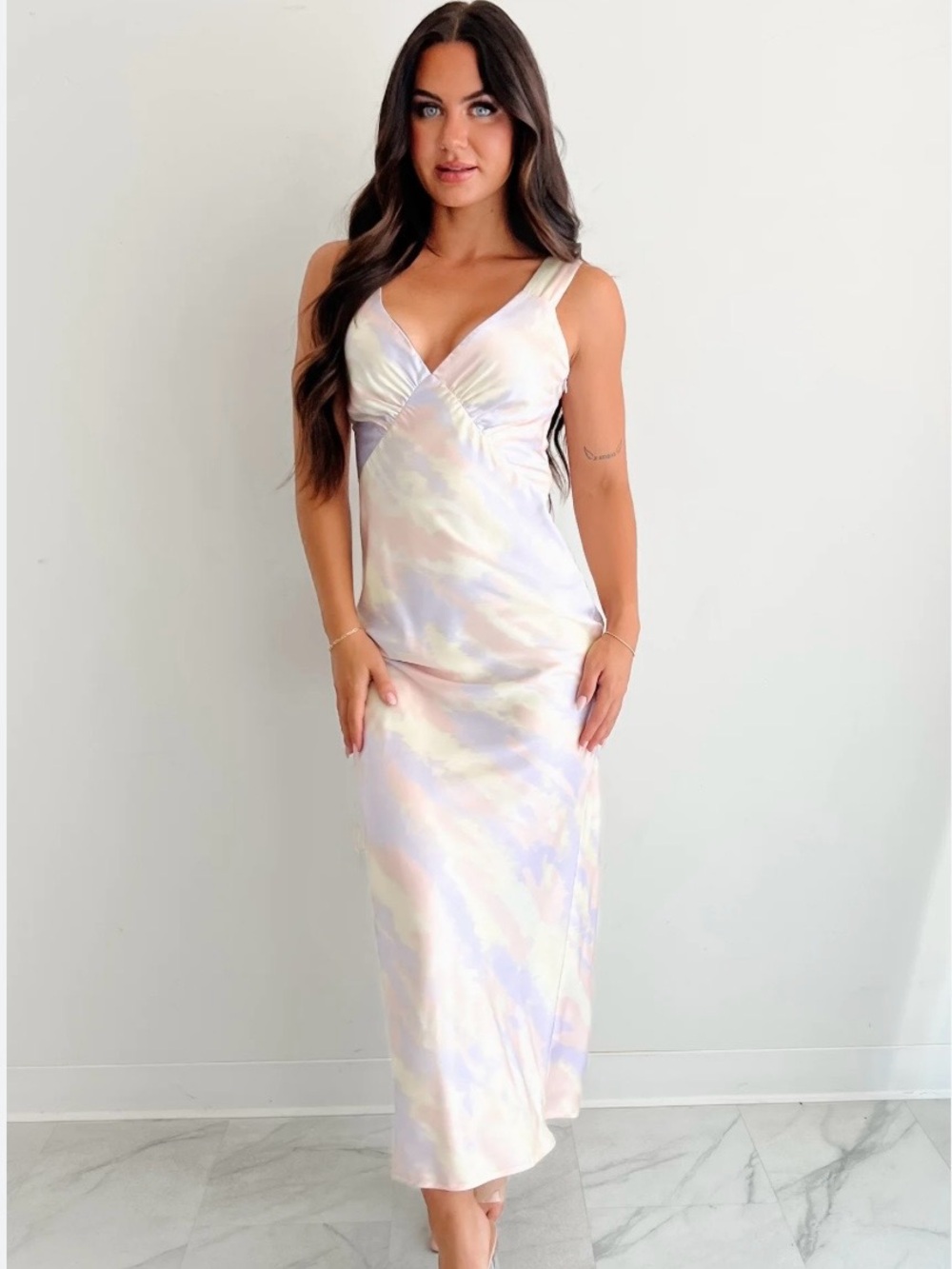 NanaMacs Pastel Multi-Color Sleeveless Maxi Dress